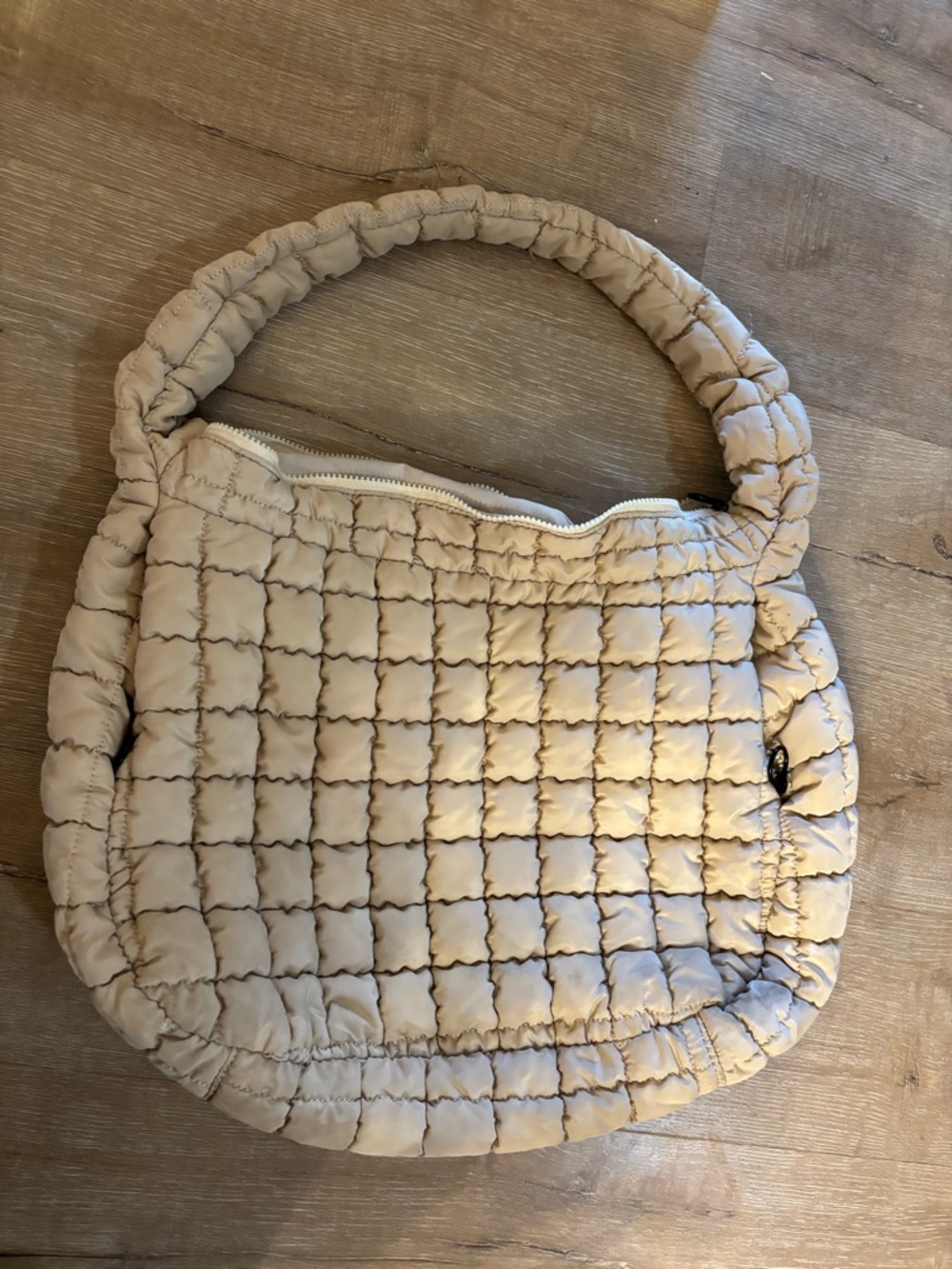 Quilted Cream Shoulder Bag